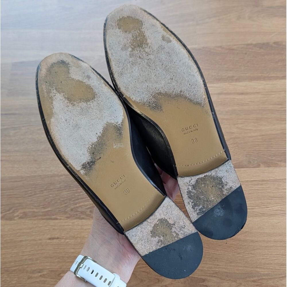 Gucci Princetown Leather Mule Loafer Slipper Womens EU 38/US 8 Black Italy Flat - Picture 8 of 12